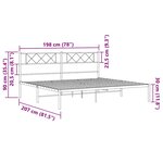 vidaXL Cadre de lit métal sans matelas et tête de lit blanc 193x203 cm