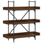vidaXL Bibliothèque à 3 niveaux chêne marron 100x33x108 5 cm