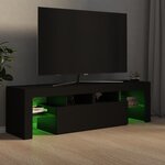 vidaXL Meuble TV avec lumières LED Noir 140x36 5x40 cm