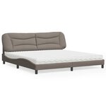 vidaXL Lit avec matelas taupe 200x200 cm tissu
