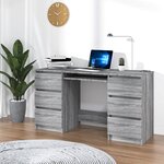 vidaXL Bureau Sonoma gris 140x50x77 cm Bois d'ingénierie