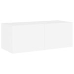 vidaXL Meuble TV mural avec lumières LED blanc 80x35x31 cm