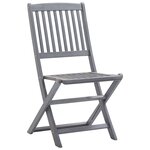 vidaXL Ensemble à manger de jardin 7 Pièces Bois d'acacia massif Gris