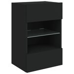 vidaXL Meubles TV muraux avec lumières LED 2 Pièces noir 40x30x60 5 cm