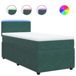 vidaXL Sommier à lattes de lit avec matelas Vert foncé 100x200 cm