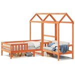 vidaXL Ensemble de lit et de banc avec toit 100x200 cm bois pin massif