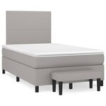 vidaXL Sommier à lattes de lit et matelas gris clair 120x190 cm tissu