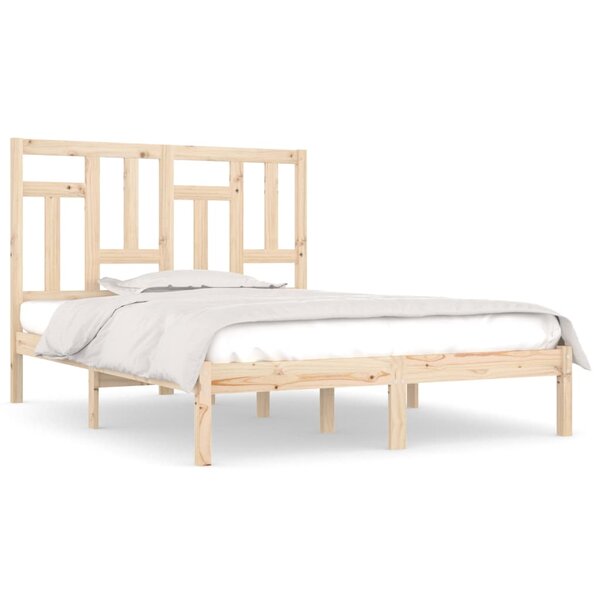 vidaXL Cadre de lit Bois de pin massif 140x190 cm