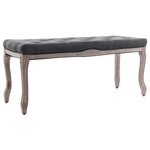 vidaXL Banc Lin Bois solide 110x38x48 cm Gris foncé