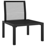 vidaXL Chaise de jardin avec coussins noir/gris résine tressée