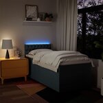 vidaXL Sommier à lattes de lit avec matelas Bleu 100x200 cm Tissu