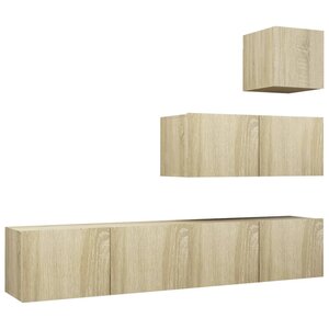 vidaXL Ensemble de meubles TV 4 Pièces Chêne sonoma Bois d'ingénierie