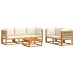 vidaXL Salon de jardin avec coussins 6 Pièces bois d'acacia solide