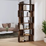 vidaXL Bibliothèque/Cloison Chêne fumé 80x24x192 cm Bois d'ingénierie