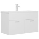 vidaXL Armoire d'évier avec lavabo intégré Blanc Aggloméré
