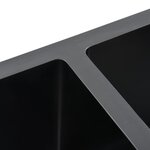 vidaXL Évier de cuisine fait à la main Noir Acier inoxydable