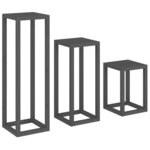 vidaXL Ensemble de supports pour plantes 3 Pièces Gris Bois de pin massif