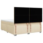 vidaXL Sommier à lattes de lit avec matelas Crème 200x200 cm Tissu