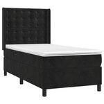 vidaXL Sommier à lattes de lit matelas et LED Noir 90x190 cm Velours