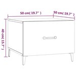 vidaXL Tables basses avec pieds métal 2 Pièces Blanc brillant 50x50x40 cm