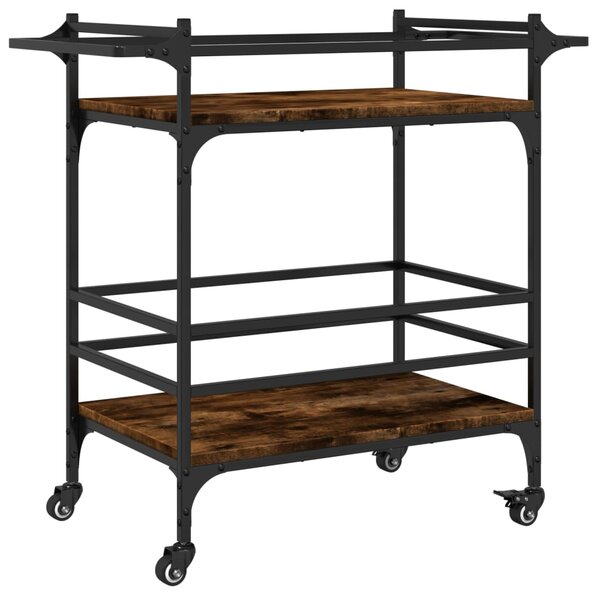 vidaXL Chariot de cuisine chêne fumé 82x40x78 5 cm bois d'ingénierie