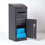 Boîte à colis Extra-Large Noir 1 porte Couvercle incliné Acier galvanisé SMART PARCEL BOX®