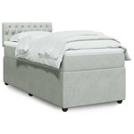 vidaXL Sommier à lattes de lit et matelas Gris clair 100x200cm Velours
