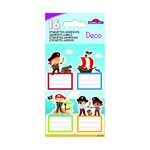 16 étiquettes adhésives scolaires - Rectangle - Pirates - Dorures