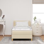 Lit à ressorts vidaXL avec matelas Crème 100x200 cm Tissu