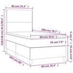 vidaXL Sommier à lattes de lit avec matelas Noir 90x200 cm Velours