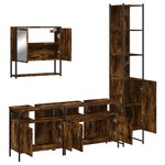 vidaXL Ensemble de meubles de salle de bain 4 Pièces Chêne fumé Bois