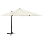 vidaXL Parasol déporté avec mât et lumières LED Sable 250 cm