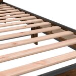 vidaXL Cadre de lit chêne fumé 90x200 cm bois d'ingénierie et métal
