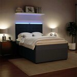 vidaXL Sommier à lattes de lit et matelas Gris foncé 140x190cm Velours