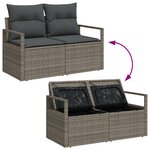 vidaXL Ensemble de Canapé de Jardin 5 Pièces avec Oreillers Rotin Poly Grey