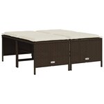 vidaXL Salon de jardin avec coussins 5 Pièces marron résine tressée