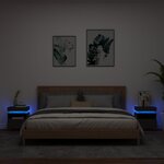 vidaXL Armoires de chevet avec lumières LED 2 Pièces noir 40x39x48 5 cm