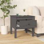 vidaXL Tables d'appoint 2 Pièces Gris 50x50x49 cm Bois massif de pin