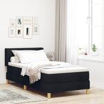 Lit à ressorts vidaXL noir 90x190 cm avec matelas