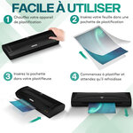 ACROPAQ 100 Feuilles plastifieuses A5 - 100 mic avec 100 pochettes  Brillantes  Qualité supérieure  Coins arrondis