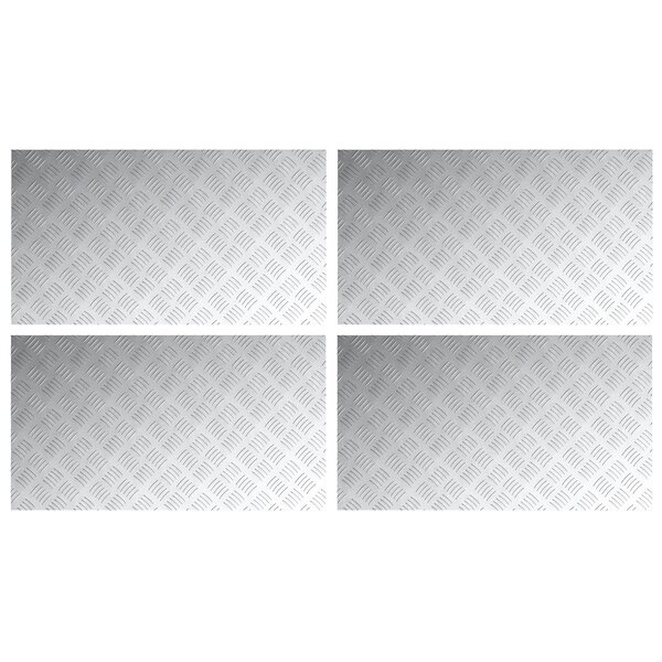 vidaXL Plaques en alu rayées  4 Pièces  antidérapantes  90x50 cm