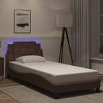 vidaXL Cadre de lit avec LED sans matelas marron 90x200 cm