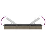 vidaXL Transat 1 pc avec table gris résine tressée