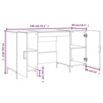 vidaXL Bureau Blanc brillant 140x50x75 cm Bois d'ingénierie