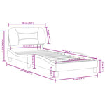 vidaXL Cadre de lit avec LED sans matelas gris clair 90x200 cm tissu