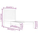 vidaXL Cadre de lit Blanc Bois massif 90x190 cm Simple