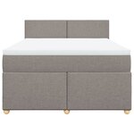 vidaXL Sommier à lattes de lit avec matelas Taupe 140x200 cm Tissu
