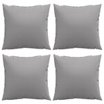 vidaXL Coussins de canapé lot de 4 gris 40x40 cm tissu