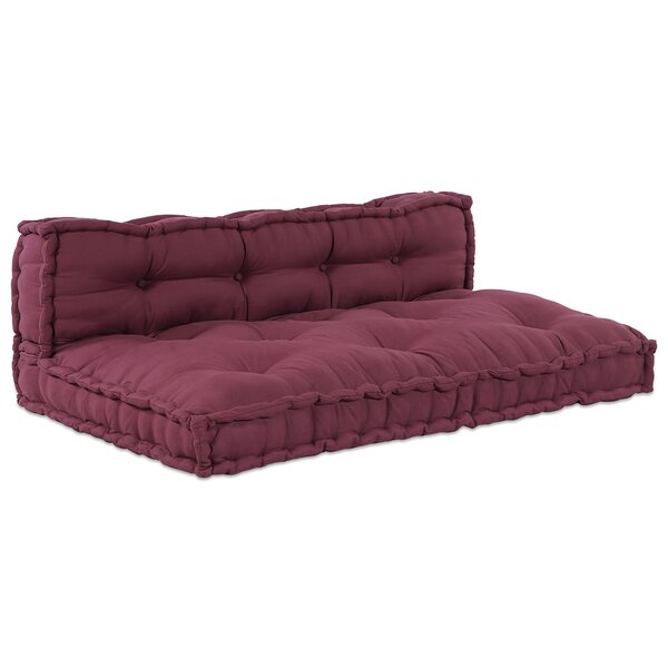 Coussin de canapé palette vidaXL avec support lombaire en tissu rouge