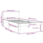 vidaXL Cadre de lit sans matelas Marron miel Bois pin massif 90x200 cm